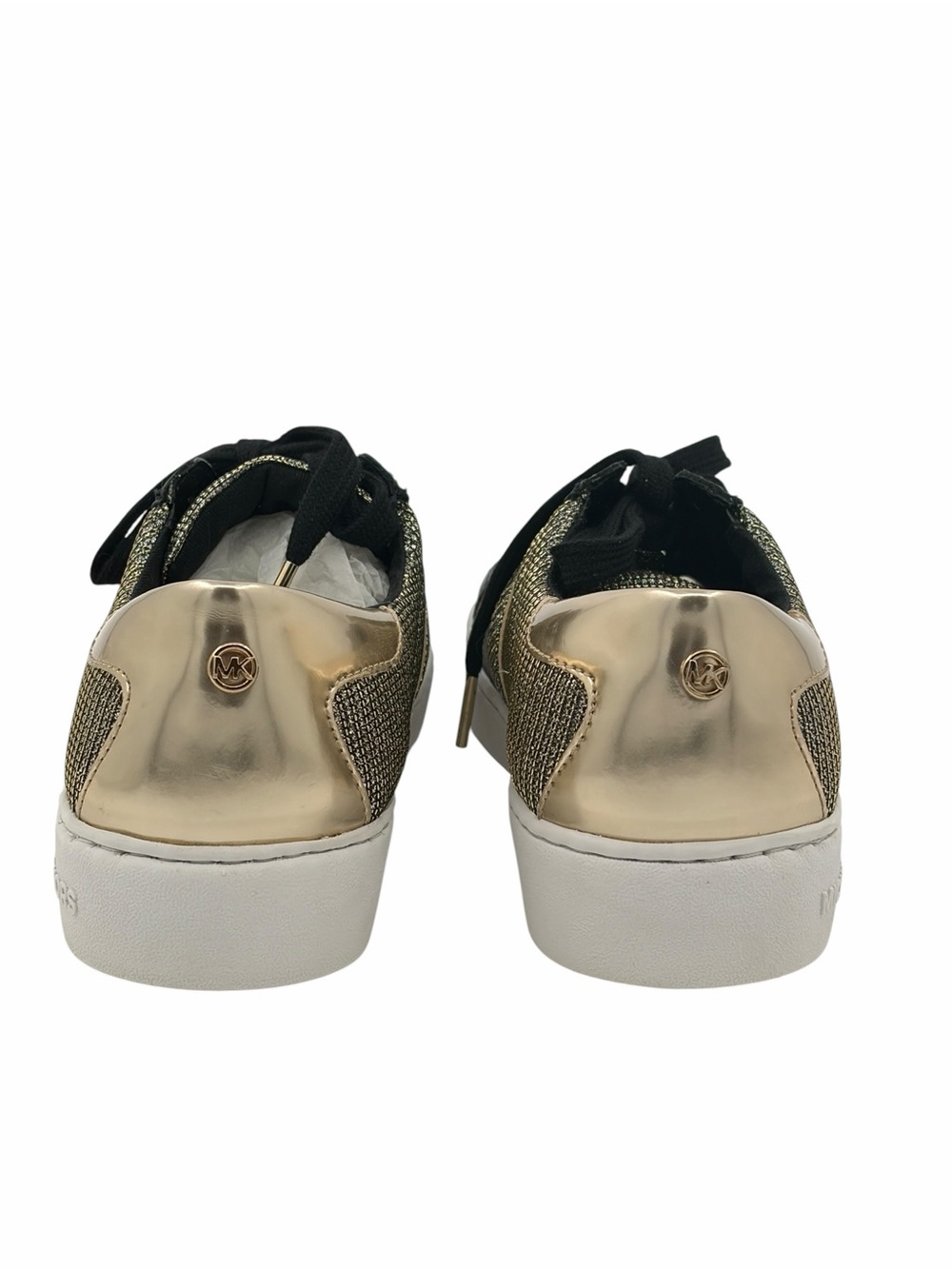 MK new Keaton Stripe Sneaker w/ Glitter Chain Mesh + Box - Picture 5 of 15